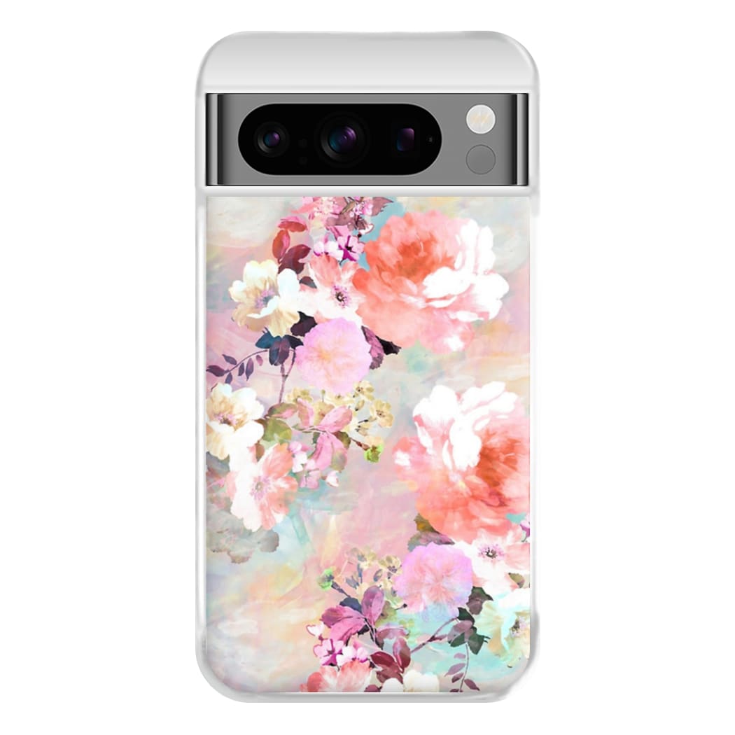 Pastel Pink Floral Pattern Phone Case for Google Pixel 8 Pro