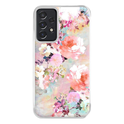 Pastel Pink Floral Pattern Phone Case for Galaxy A52 / A52s