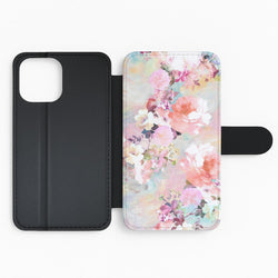 Pastel Pink Floral Pattern Flip Phone Case