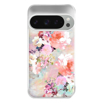 Pastel Pink Floral Pattern Phone Case for Google Pixel 9 Pro XL