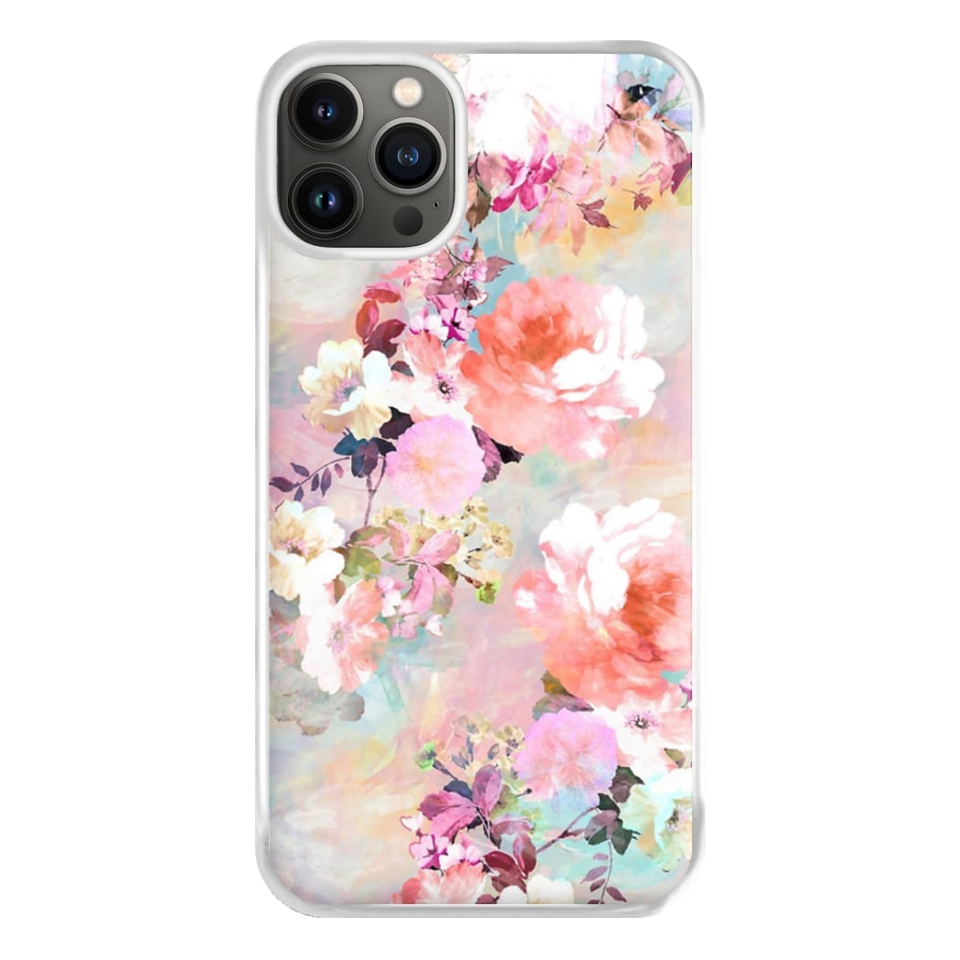 Pastel Pink Floral Pattern Phone Case for iPhone 13