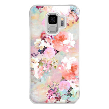 Pastel Pink Floral Pattern Phone Case for Galaxy S9 Plus