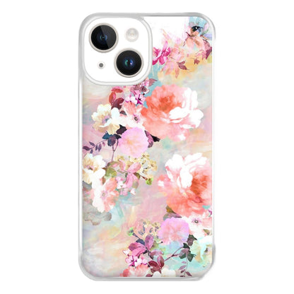 Pastel Pink Floral Pattern Phone Case for iPhone 14