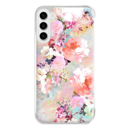 Pastel Pink Floral Pattern Phone Case for Galaxy S23FE