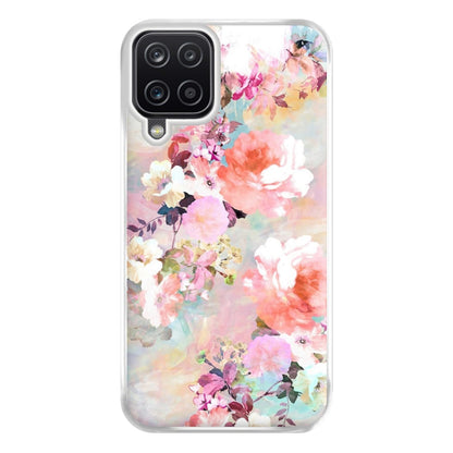 Pastel Pink Floral Pattern Phone Case for Galaxy A12