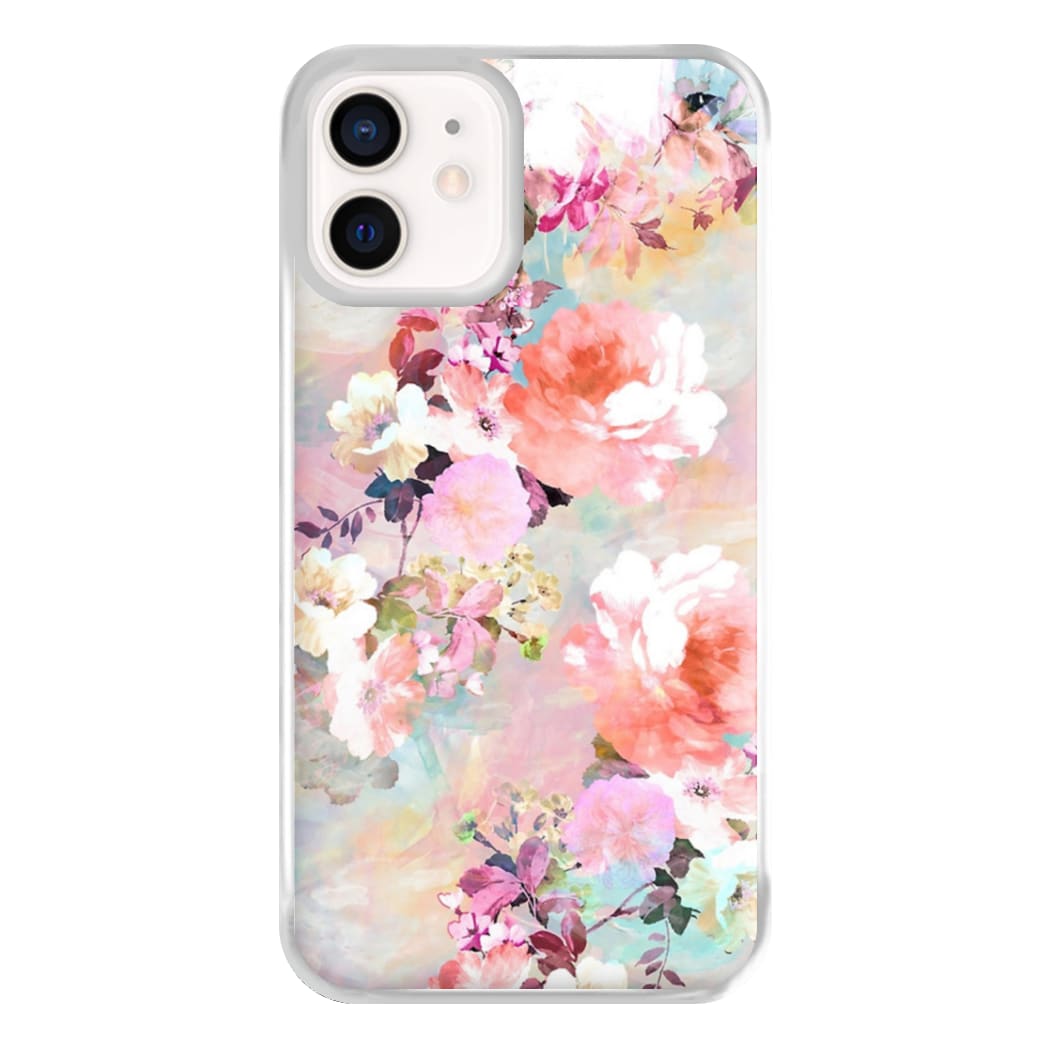 Pastel Pink Floral Pattern Phone Case for iPhone 12 Mini