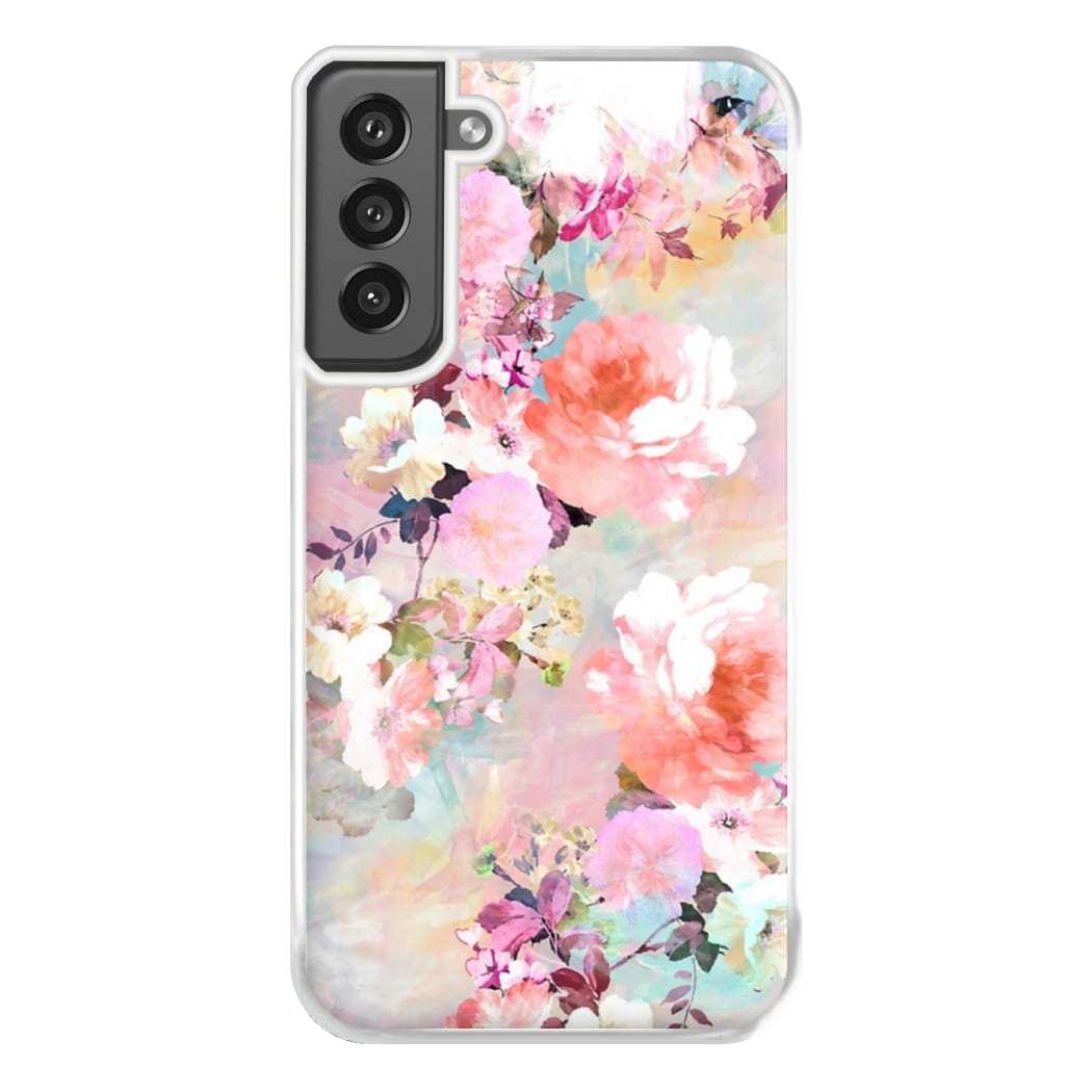 Pastel Pink Floral Pattern Phone Case for Galaxy S21FE