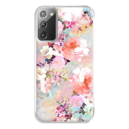 Pastel Pink Floral Pattern Phone Case for Galaxy Note 20 Ultra