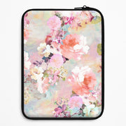 Pastel Pink Floral Pattern Laptop Sleeve 1