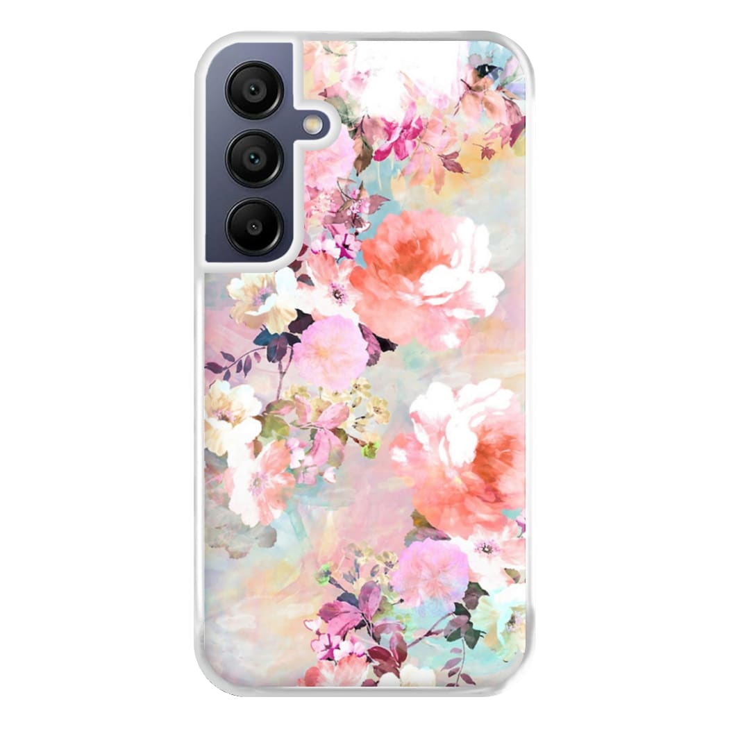 Pastel Pink Floral Pattern Phone Case for Galaxy A16