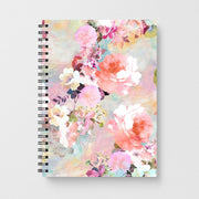 Pastel Pink Floral Pattern Notebook 1