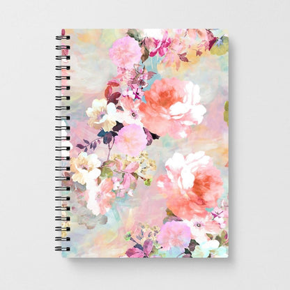 Pastel Pink Floral Pattern Notebook - Fun Cases