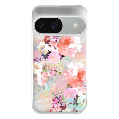 Pastel Pink Floral Pattern Phone Case for Google Pixel 9 / 9 Pro