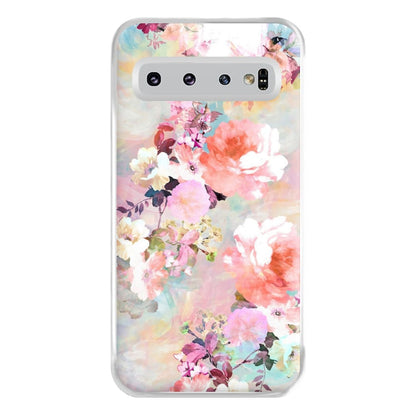 Pastel Pink Floral Pattern Phone Case for Galaxy S10 Plus