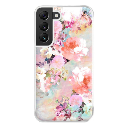 Pastel Pink Floral Pattern Phone Case for Galaxy S22 Plus