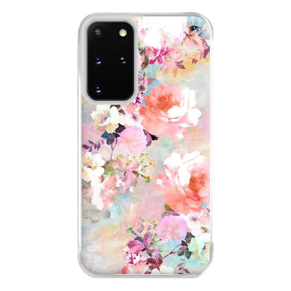 Pastel Pink Floral Pattern Phone Case for Galaxy S20 Plus