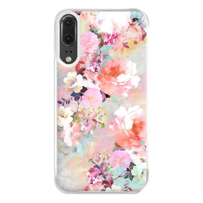 Pastel Pink Floral Pattern Phone Case for Huawei P20