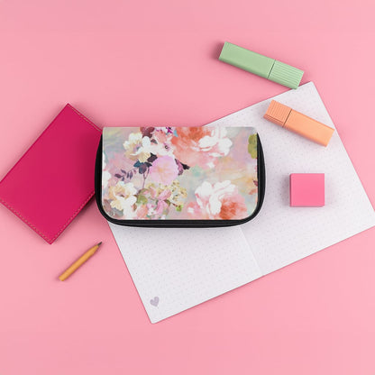 Pastel Pink Floral Pattern Pencil Case