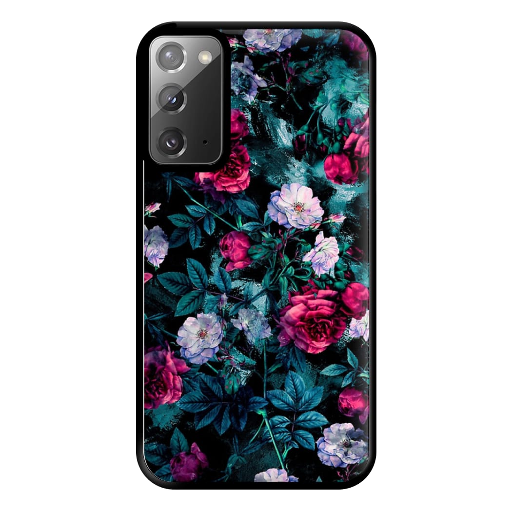 Black Floral Pattern Phone Case for Galaxy Note 20 Ultra