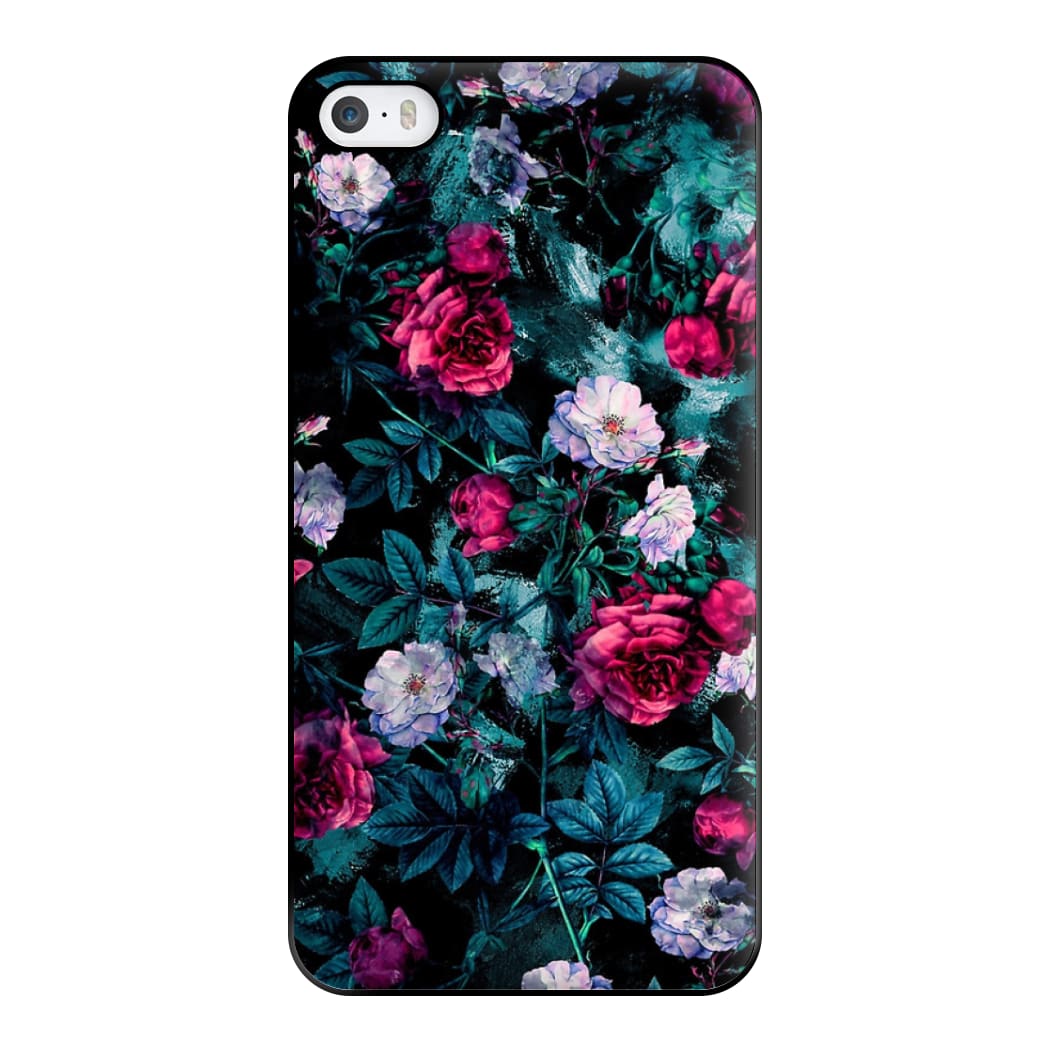 Black Floral Pattern Phone Case for iPhone 5 / 5s / SE 2016