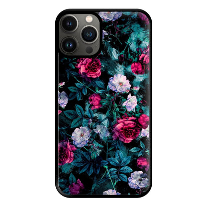 Black Floral Pattern Phone Case for iPhone 11 Pro Max