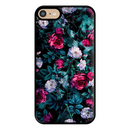 Black Floral Pattern Phone Case for iPhone 6 / 7 / 8 / SE