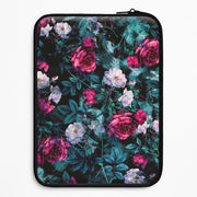Black Floral Pattern Laptop Sleeve 1
