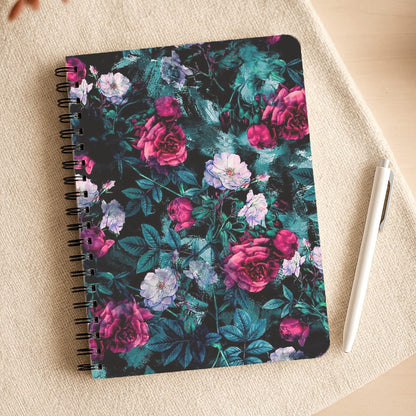 Black Floral Pattern Notepad