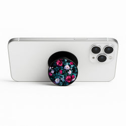Black Floral Pattern Phone Stand