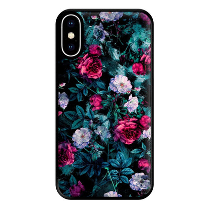 Black Floral Pattern Phone Case for iPhone XS Max