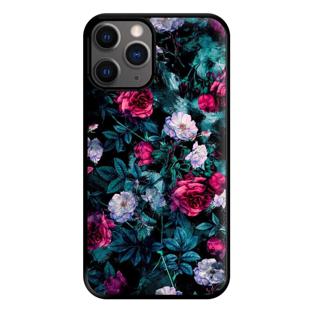 Black Floral Pattern Phone Case for iPhone 12 Pro Max