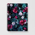 Black Floral Pattern Notebook - Fun Cases