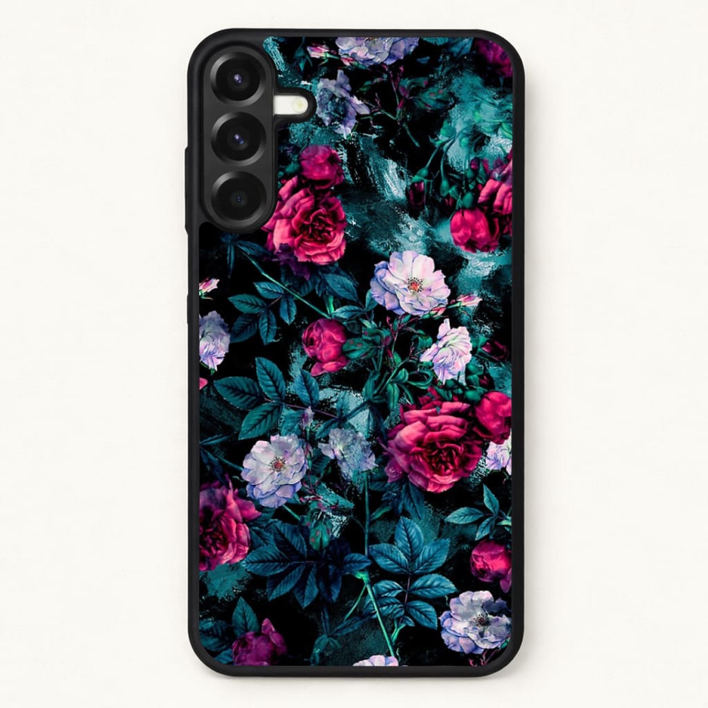 Black Floral Pattern Phone Case for Galaxy A37