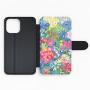Colourful Floral Pattern Flip / Wallet Phone Case 2