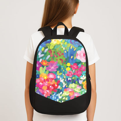 Colourful Floral Pattern Large School Bag