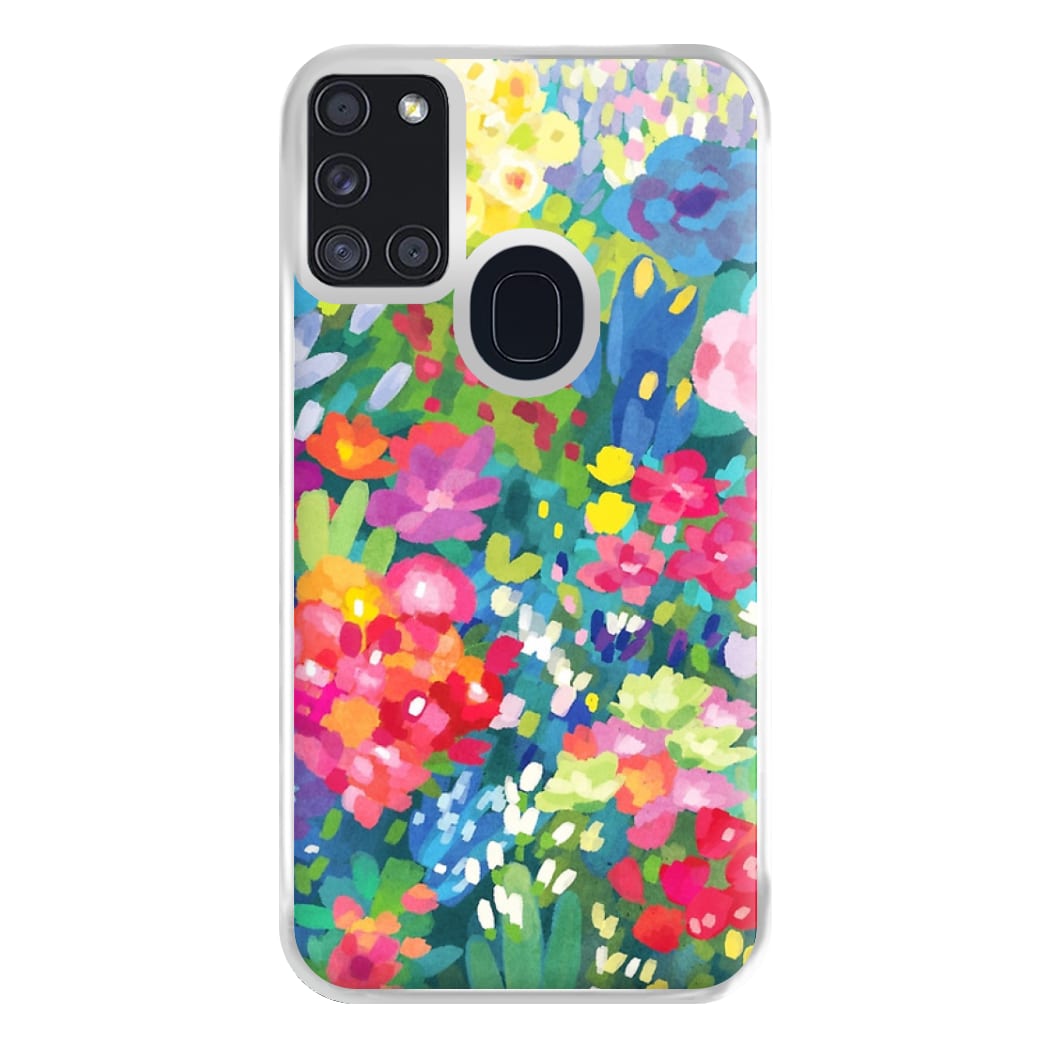 Colourful Floral Pattern Phone Case for Galaxy A21s