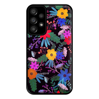 Black & Colourful Floral Pattern Phone Case for Galaxy A33