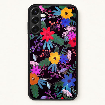 Black & Colourful Floral Pattern Phone Case for Galaxy A37