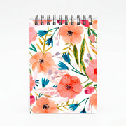 Peach Watercolour Floral Pattern Notebook 4