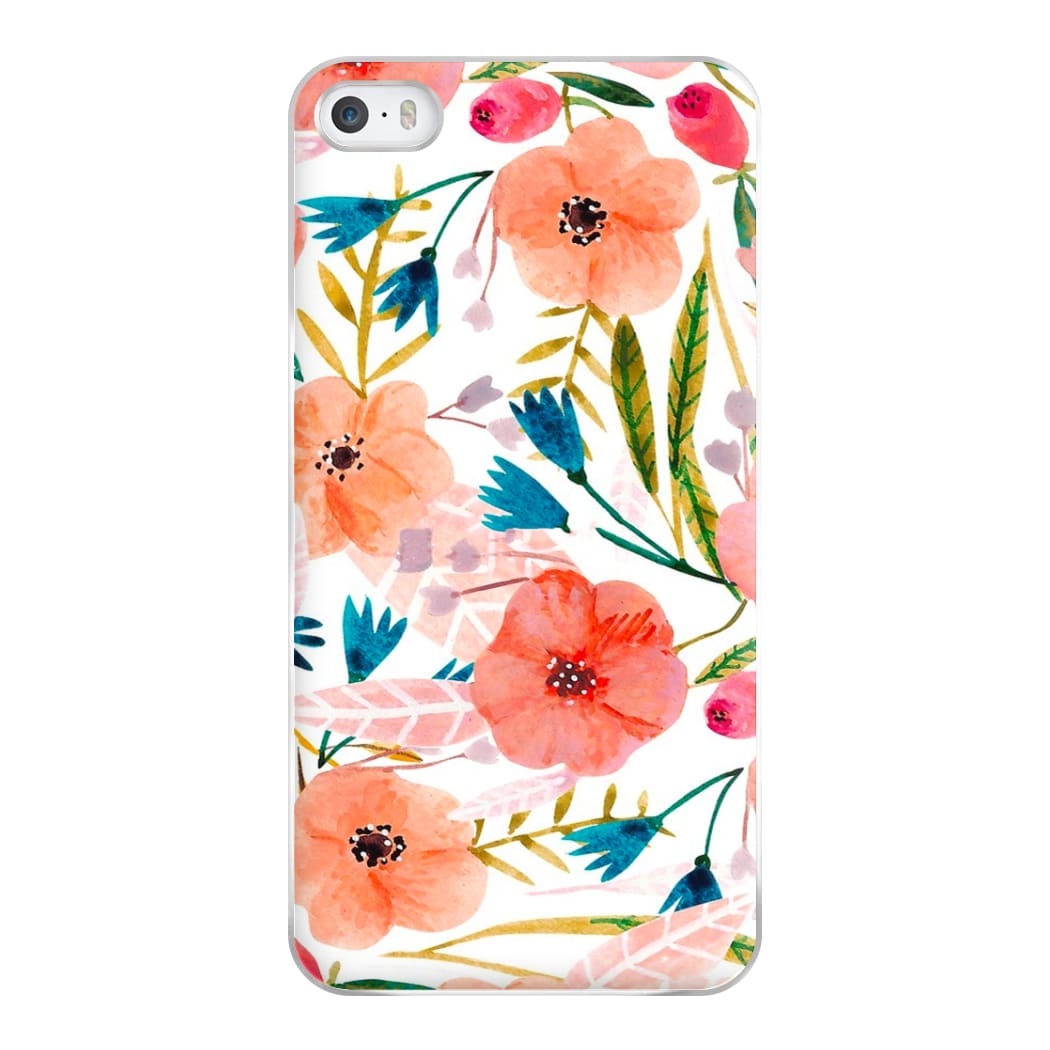 Peach Watercolour Floral Pattern Phone Case for iPhone 5 / 5s / SE 2016