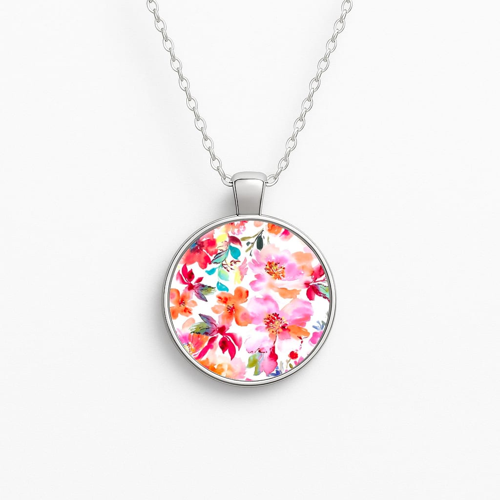 Spring Floral Pattern Necklace