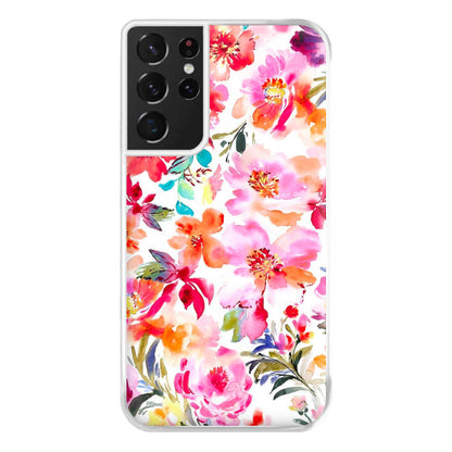 Spring Floral Pattern Phone Case for Galaxy S21 Ultra