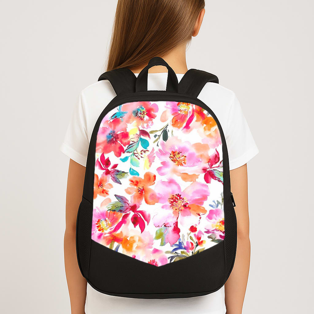 Spring Floral Pattern Large School Bag