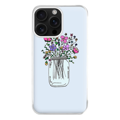 Cartoon Flower Jar Phone Case for iPhone 16 Pro Max