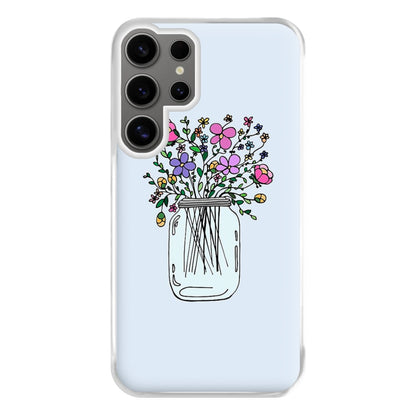 Cartoon Flower Jar Phone Case for Galaxy S24 Ultra