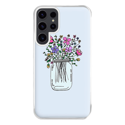 Cartoon Flower Jar Phone Case for Galaxy S23 Ultra