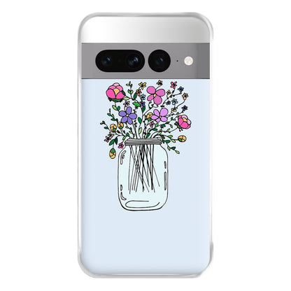 Cartoon Flower Jar Phone Case for Google Pixel 7 Pro