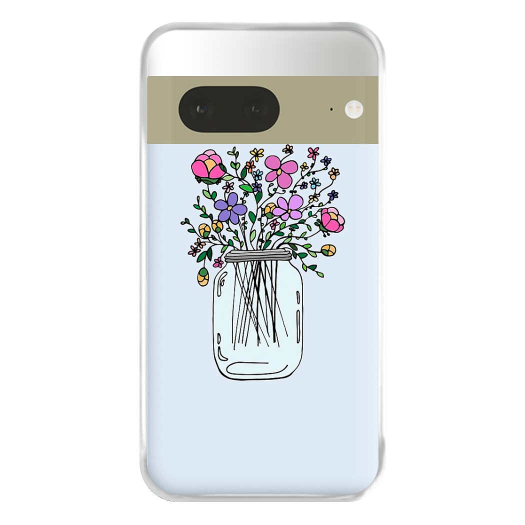 Cartoon Flower Jar Phone Case for Google Pixel 7a