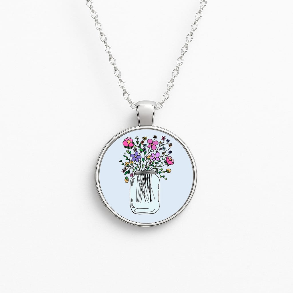 Cartoon Flower Jar Necklace