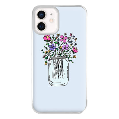 Cartoon Flower Jar Phone Case for iPhone 13 Mini